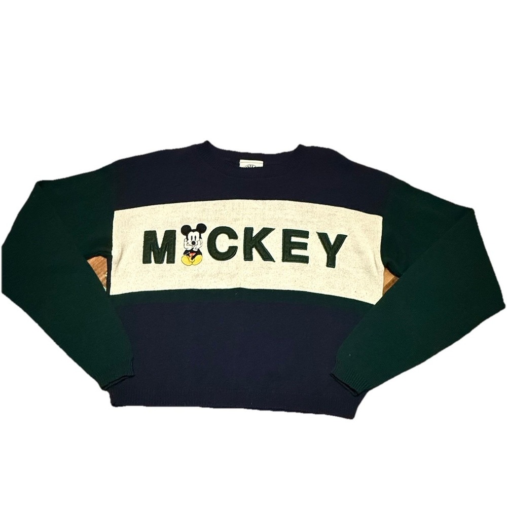 Mickey And Co VTG 90s Size Small Mickey Mouse Knit Pullover Sweater Made In USA‎